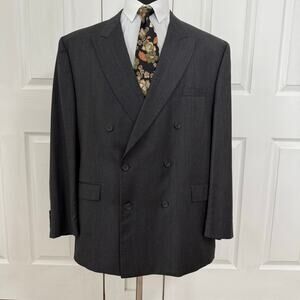 Fabrizio Cellini Men's Wool Cashmere Double Breasted Blazer Suit Jacket 50R